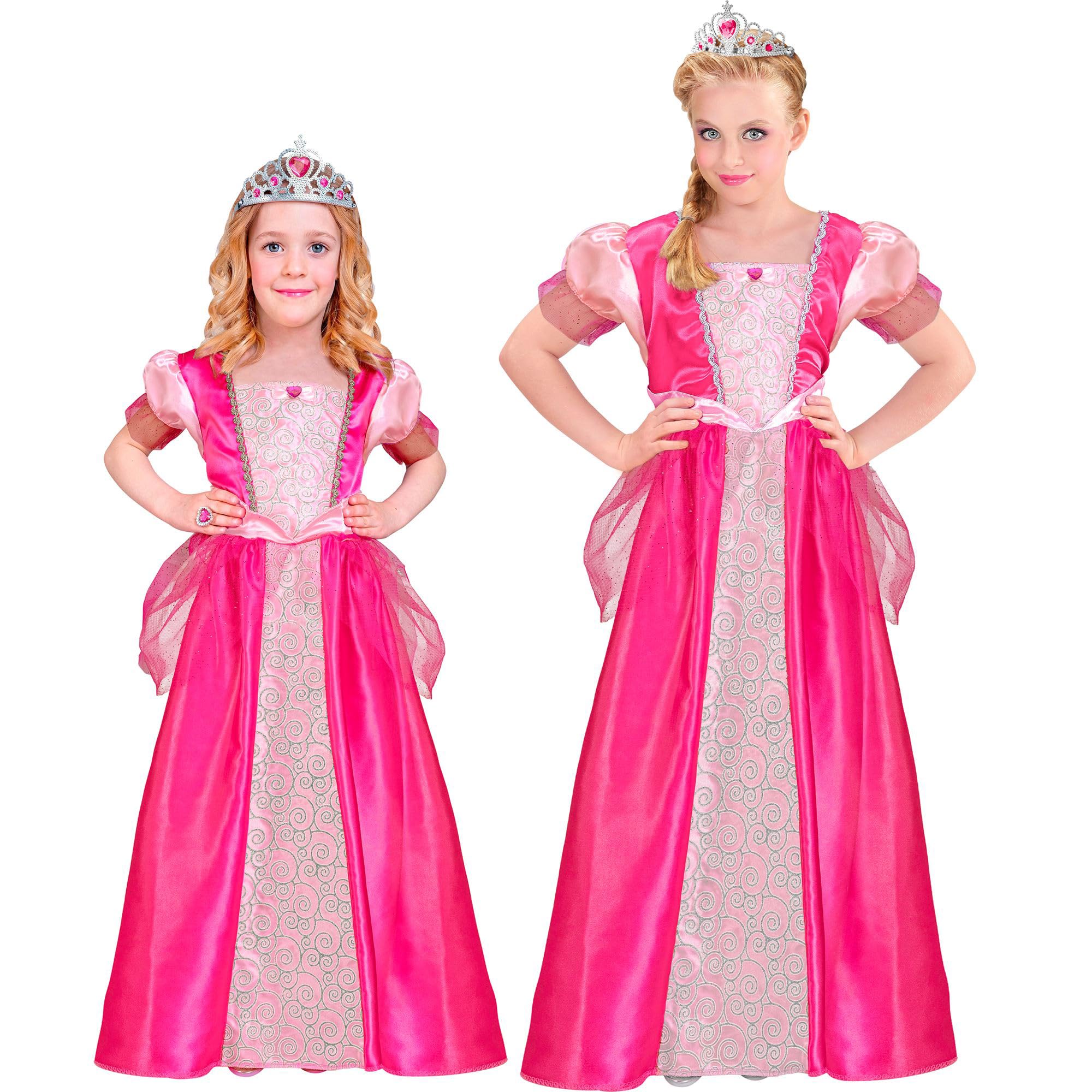 W WIDMANN MILANO Party Fashion - Kinderkostüm Prinzessin, Kleid und Tiara, Königin, Märchen, Faschingskostüm