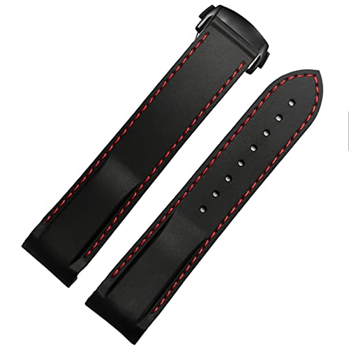 BANDKIT Wasserdichtes Silikon-Uhrenarmband für Omega Comas Meidus Ruder Gummi-Uhrenarmband, 22 mm, 22 mm, Achat