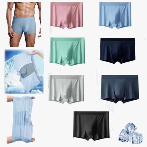 WINDEHAO Jewyee Herren-Slip, große Größe, atmungsaktiv, aus Eisseide, nahtlos, atmungsaktiv, abriebfest, Boxershorts, Größe XXL (55–65 kg))