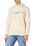 Tommy Hilfiger Herren Hoodie Tommy Logo mit Kapuze, Weiß (Calico), L