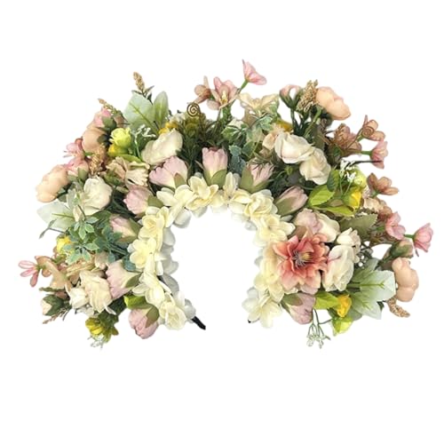 Brautblumenkrone für Hochzeit, Blumengirlanden, Krone, Haarkranz, Blumenstirnbänder, Damen, Braut, Blumen-Stirnbänder