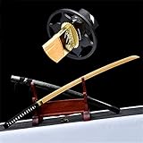 AILEMIY 103cm handgemachtes Bokken,Japanisches Samurai-Schwert,Massivholz-Sprühfarbe-Scheide,natürliche Bambusklinge,Holz-Katana für Kendo,Iaido,Display,Cosplay,Geschenke