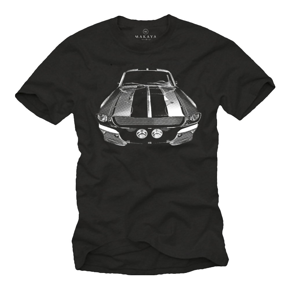 MAKAYA Herren T-Shirt für Muscle Car Fans 68er Mustang Eleanor schwarz XXXXL