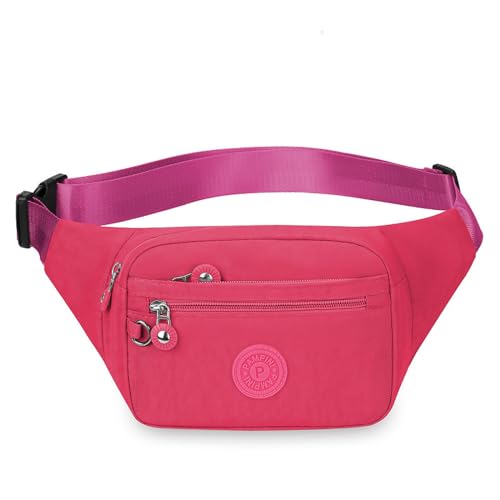 Hüfttasche, Wasserdicht Hüfttasche für Herren und Damen, Bauchtasche für Outdoor Reisen Sport Wandern Joggen Hundespaziergänge (Color : Rosy, Size : One Size)