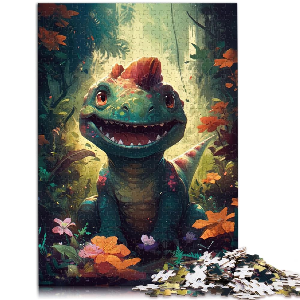 Puzzle für Erwachsene, farbenfrohes Dino-Poster, Puzzle aus Holz, 1000 Teile, anspruchsvolles, unterhaltsames Spiel für die ganze Familie, 1000 Teile (50 x 75 cm)