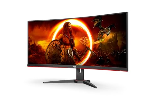 AOC Gaming CU34G2XE - 34 Zoll WQHD Curved Monitor, 144 Hz, FreeSync Prem., HDR10 (3440x1440, 1 ms MPRT, HDMI, DisplayPort) schwarz-rot