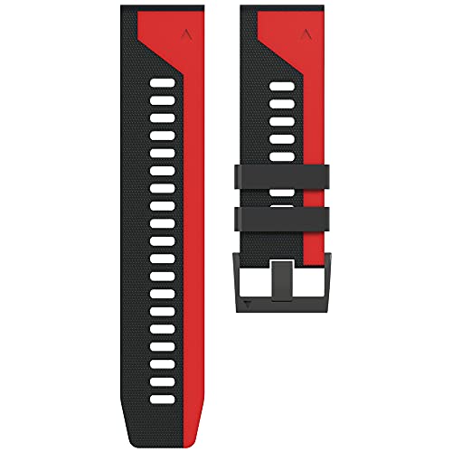 OPKDE 22 x 26 mm Silikon-Schnellverschluss-Uhrenarmband für Garmin Fenix 6X 6 6S Pro 5X 5 Plus 3HR 935 MK2 Watch Easyfit Armband Correa, 26mm Fenix5X 5XPlus, Achat