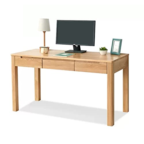 GYQTGBNH Schreibtisch, Schreibtisch Moderner Log-Schreibtisch Massivholz-Schreibtisch Schreibtisch mit Schublade für das Home-Office, Tischlänge 80-160 cm, Einfach zu montieren