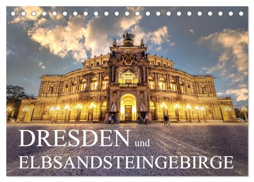 Dresden und Elbsandsteingebirge (Tischkalender 2025 DIN A5 quer), CALVENDO Monatskalender