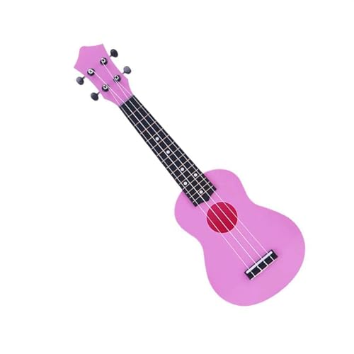 Kleine Gitarren-Ukulele Für Anfänger, Musikinstrument, 21-Zoll-Akustik-Ukulele Mit 4 Saiten Aus Kunststoff Ukulele Einsteiger Kit (Color : Pink)