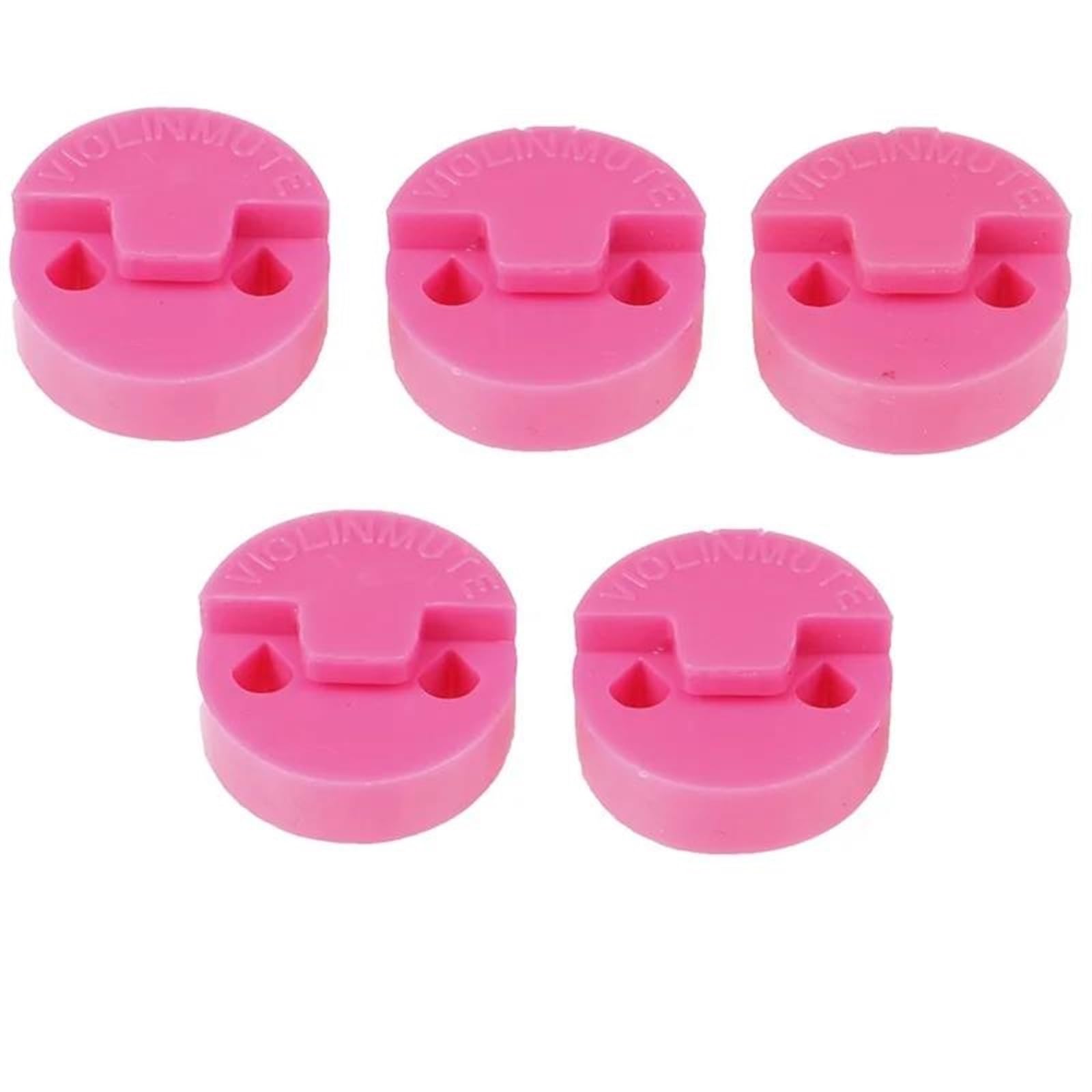 Zubehör Kit für Violine 5 Stücke Violine Teile Zubehör Schwarz Akustische Runde Gummi Violine Stumm Geige Schalldämpfer(Pink)