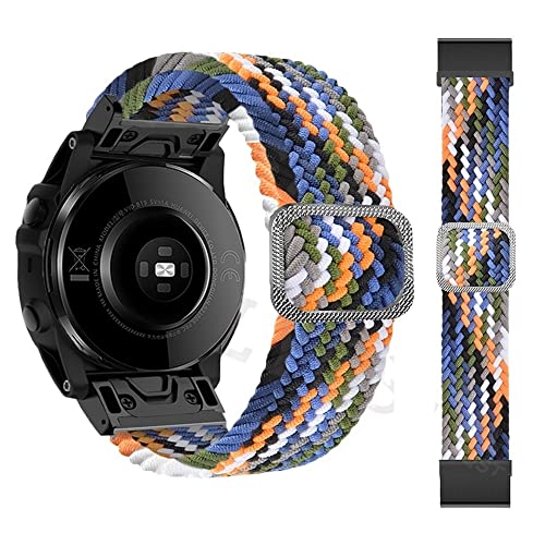 BANDKIT QuickFit 26 22 mm Smart-Armbänder für Garmin Fenix 6 6X Pro 5 5X Plus 3HR 7X 7 Easyfit Loop Nylon Uhrenarmband Smartwatch Handgelenkbänder, 26 mm, Achat