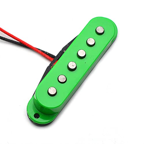 ZENGXUE Alnico 5 Single Scree TAPLE TOP FIBEROPTIC SPOOL PICKUP E-GITARR-Pickup-Hals/Alto/Bridge Green Humbucker Tonabnehmer Set (Color : 50mm (Neck))