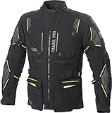 Büse Travel Pro Motorrad Textiljacke, schwarz/grau/gelb, 52