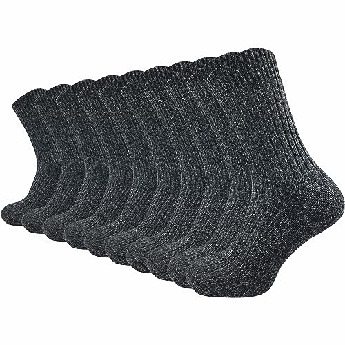 GAWILO warme & gepolsterte Herren Norweger Socken aus 70% Wolle (10 Paar) | dicke Fersenpolster mit Plüschsohle | Outdoorsocken gegen kalte Füße (39-42, schwarz)