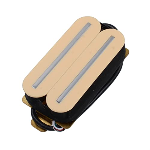 ZENGXUE E-Gitarre Humbucker Dual Coill Dual Rail Guitar Bridge Pickup mit 57mm Stahlstahl Pole Schwarz Weiß Elfenbeingrün Humbucker Tonabnehmer Set (Color : Ivory)