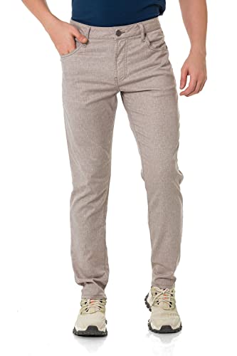 Cipo & Baxx Herren Hose Leinen Chino Sommerhose Denim Jeanshose CD840 Beige W33 L32