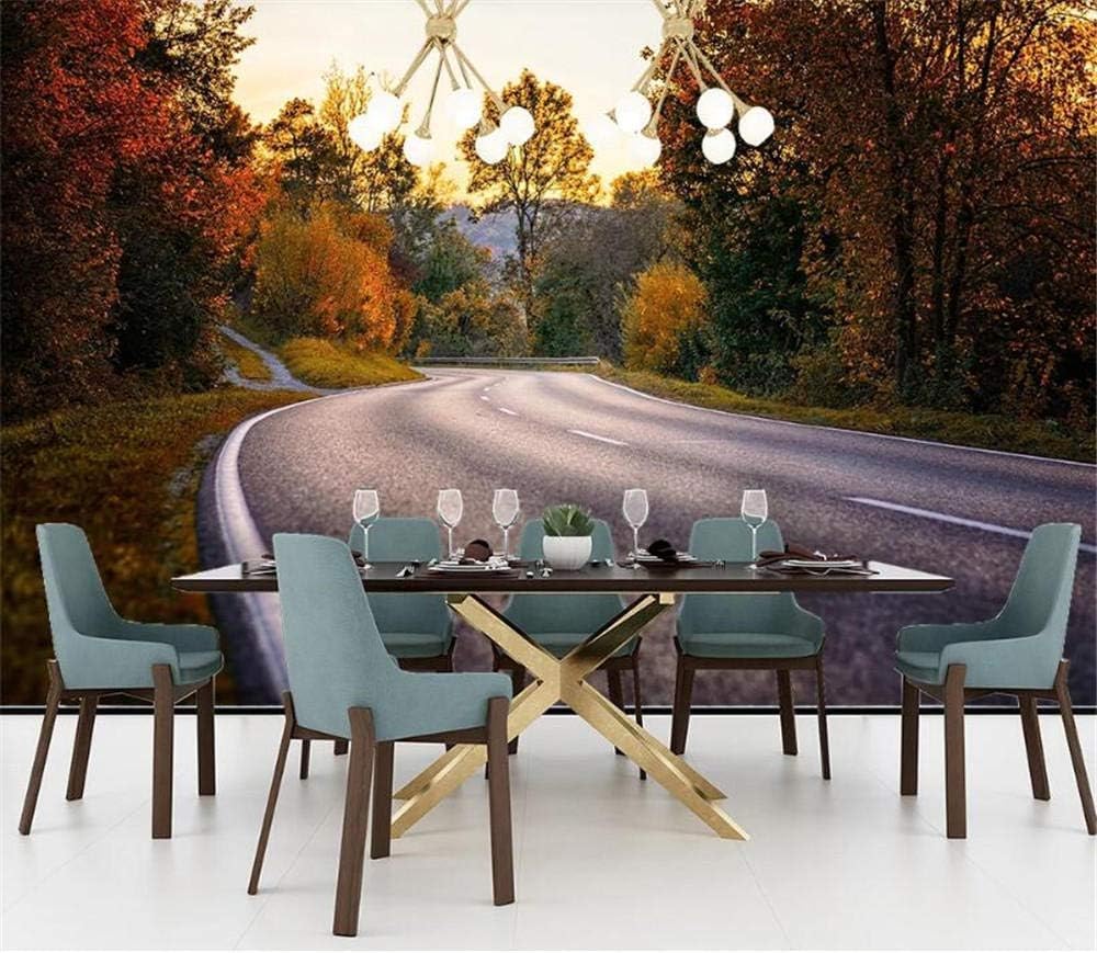 Spätherbst Redwoods Highway 3D Tapete Poster Restaurant Schlafzimmer Wohnzimmer Sofa TV Dekorative Wand-250cm×170cm