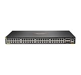 HP Hewlett Packard Enterprise Aruba 6200F 48G Class 4 PoE 4SFP+ 740W Verwaltet L3 Gigabit Ethernet (10/100/1000) schwarz 1U Ethernet-Verbindung, unterstützt Stromversorgung über diesen Port (PoE)