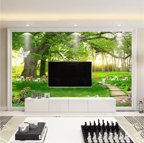 tyujlkjddlf Tapete Wandbild 3D Benutzerdefinierte Große Baumlandschaft Werkzeug Hintergrund Tapete Wandgemälde Dekoration Tv Sofa Wohnzimmer-450Cmx300Cm