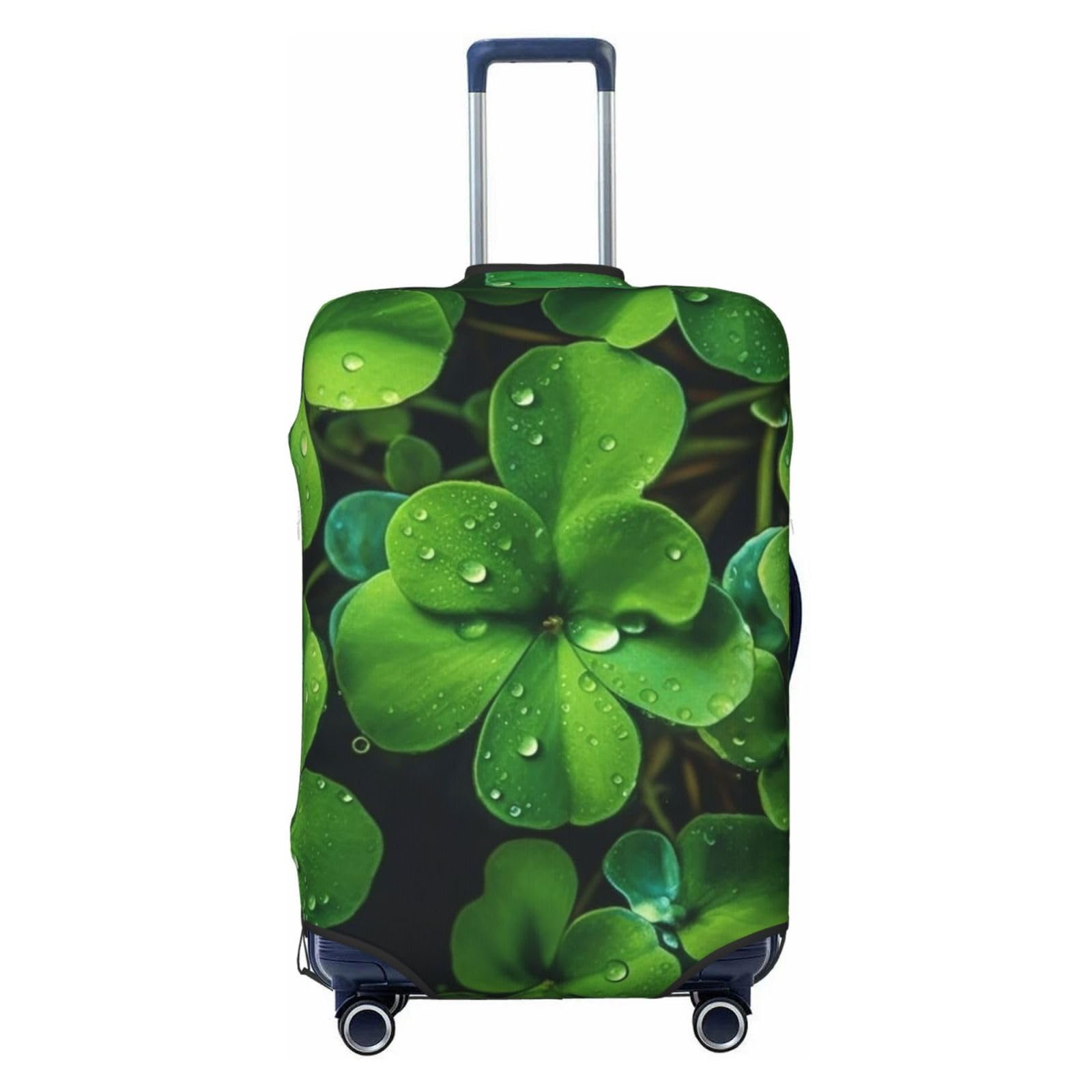 CSGJMYGS Green Clovers Gepäckabdeckungen für Koffer, waschbar, modisch, dehnbar, kratzfest, passend für 45,7 - 81,3 cm große Gepäckstücke, Größe XL, Schwarz, Schwarz , XL