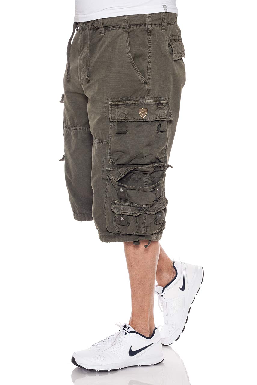 Jet Lag Herren Cargo Shorts FW-011, Größe:W36, Farbe:Oliv