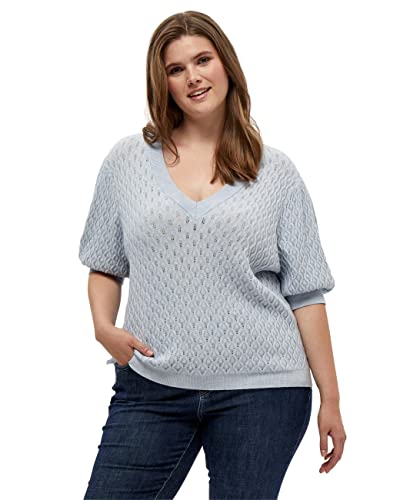 Peppercorn ,Women's ,Rosalia Puff Sleeve Tee Curved, 2284M SKYWAY BLUE MELANGE ,16