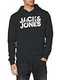 JACK & JONES Herren Hoodie Kapuzensweatshirt JJ Ecorp Logo Sweat Hood, Farbe:Blau, Artikel:- Navy Blazer, Größe:XL