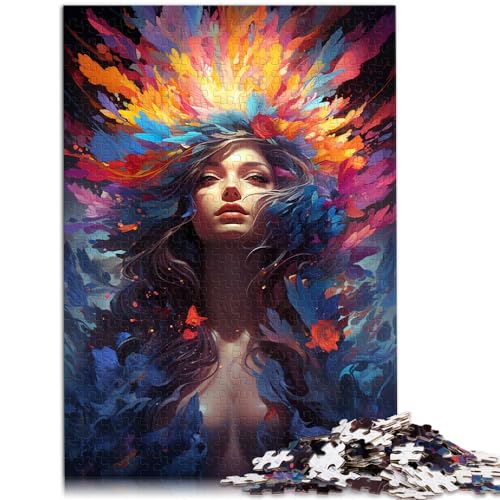 Puzzles als Geschenke, farbenfrohes psychedelisches Gemälde einer Göttin, Puzzle 1000 Teile, Puzzle für Erwachsene, Holzpuzzle für die Heimdekoration, 1000 Teile (50 x 75 cm)