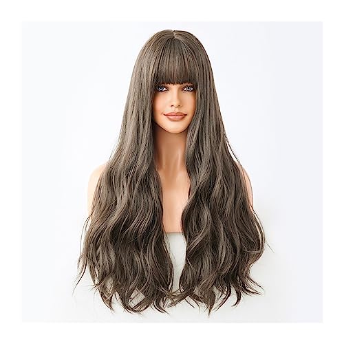 Perücken Cosplay Party Natürliche Hitzebeständige Haar Perücken De Mujer Braun Blonde Perücken Lange Wellenförmige Synthetische Perücke for Frauen Lange Weiß lolita Damenperücke(C-0317-1)