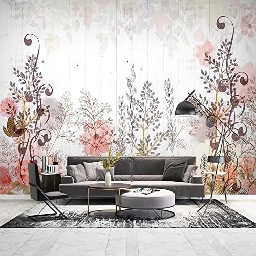 XLMING Botanische Blume Holzbrettchen Müsli 3D Tapete Home Dekoration Wohnzimmer Sofa Schlafzimmer Tv Hintergrund Wand-400cm×280cm