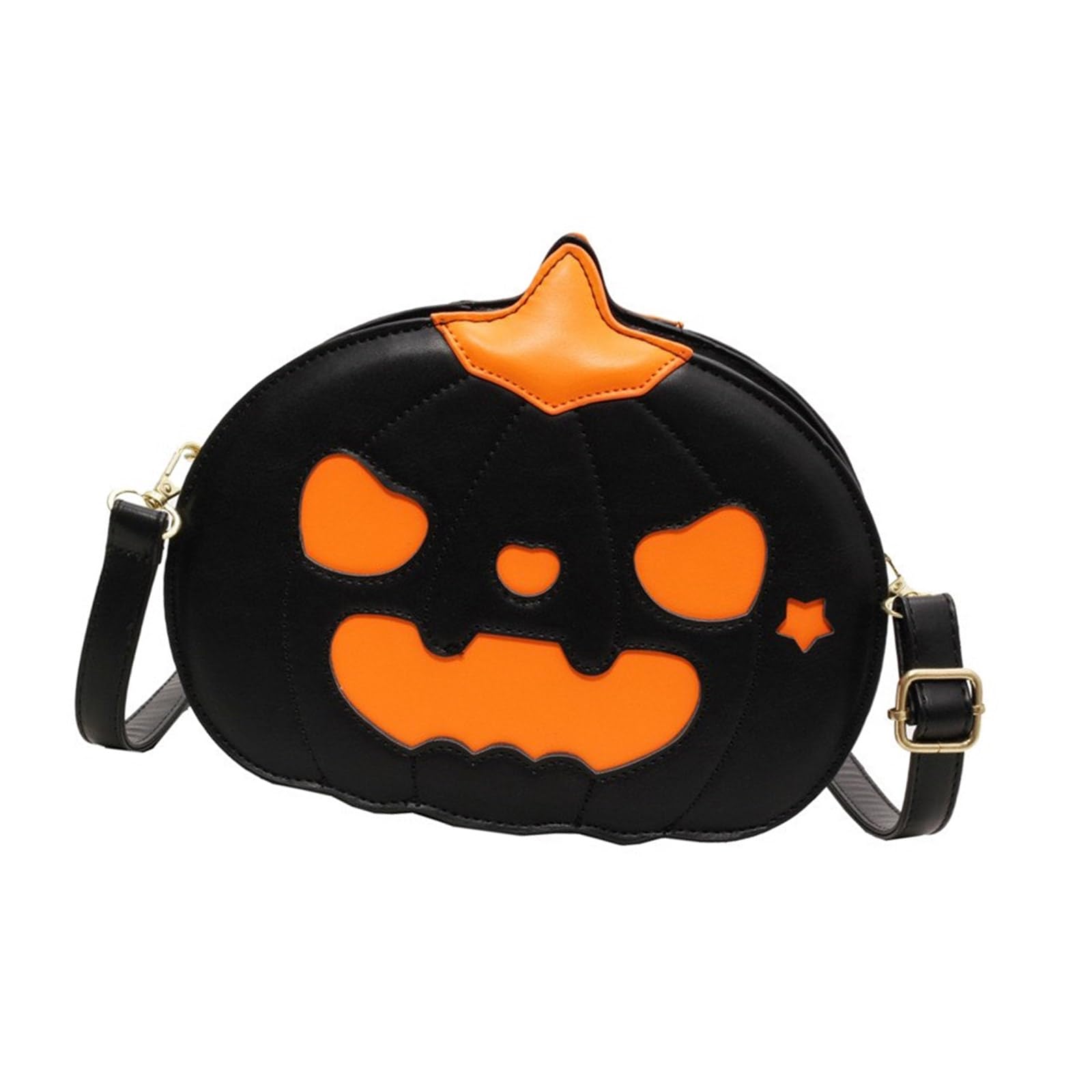 Umhängetasche Mit Halloween Motiv Lustige Kürbisform Für Damen Neuheit Teufel Schultertasche Aus PU Leder Mit Verstellbarem Riemen