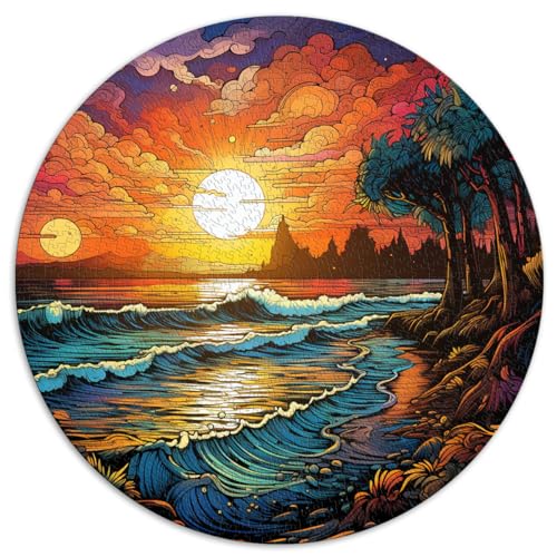 Puzzles Geschenk Sonnenuntergang Strand Maelstrom 1000 Teile Puzzle für Erwachsene 26,5x26,5 Zoll Präzisionsschnitt Puzzle Weihnachtswunschliste mit Weihnachtsmann