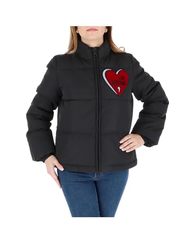 Love Moschino Womens Thunder Heart Embroidery Jacket, Black, 44