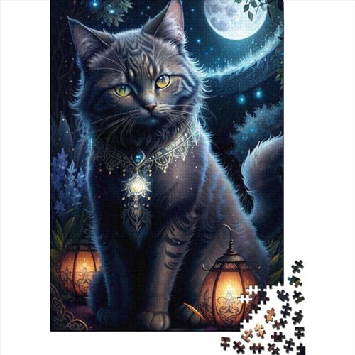 1000-teiliges Puzzle Arts Cats Puzzles für Erwachsene und Jugendliche Holzbrettpuzzle Spielzeug Denkspiel Größe: 75x50cm