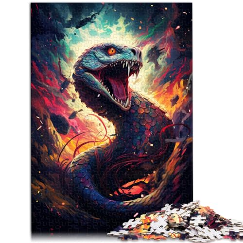 Puzzles für Erwachsene mit bunten Giftschlangen, 1000 Teile, Holzpuzzle, Familienaktivität, Puzzle, Lernspiele, 1000 Teile (50 x 75 cm)