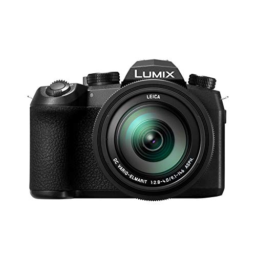 Panasonic Lumix FZ1000 II Bridge Expert Kamera (Sensor Typ 1 Zoll 20 MP, Zoom Leica 16 x F2.8-4, großer OLED-Sucher, schwenkbarer Touchscreen, 4K-Video, Stabilisierung) schwarz – französische Version