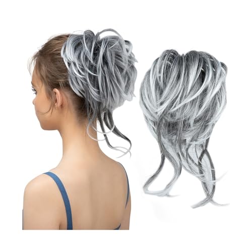 Haarteile Haarknoten Synthetischer unordentlicher Dutt, elastische Haarteile, lockiges Haargummi, schwarz, blond, braun, natürliches Haar, Chignon, Hochsteckfrisur, Donut, Kunsthaar for Frauen Brötche