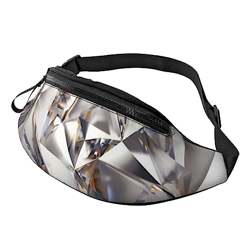 HSJFS Modische Hüfttasche mit bunten Zwergen, verstellbare Hüfttasche, lässige Brusttasche, Glitzer, abstraktes Diamant-Kristallmuster, Einheitsgröße