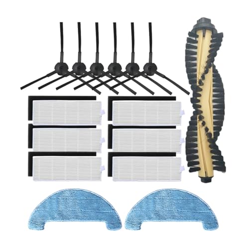 LoRier Zubehör-Set for A4 A4S A40 Staubsauger-Teile, HEPA-Filter, Primärfilter, Seitenbürste, Rollenbürstenabdeckung, Mopp-Pad-Tuch (Color : Navy Blue)