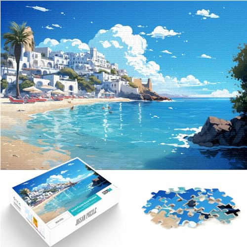 Puzzlespiele, Farbe: Strand von Muro, Spanien, 1000 Puzzles für Erwachsene, Holzpuzzle, Spaß für zu Hause, Aktivitäten, Geburtstagsgeschenk, Reisegeschenke, 1000 Teile (50 x 75 cm)