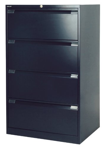 Bisley DF4-633 Hängeregistraturschrank, 2-bahnig - 4 Schübe, DIN A4 - schwarz