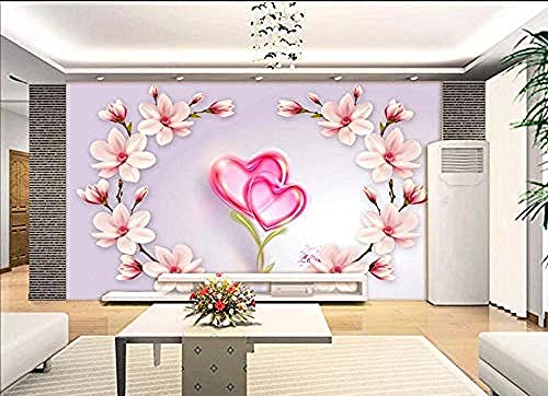 Romantische Rosa Blumen Frische Luxe Tapete Wohnkultur-Wandkunst Feine Dekorabmessungen Wandbild Tapete Wanddekoration fototapete 3d Vlies wandbild Schlafzimmer-250cm×170cm