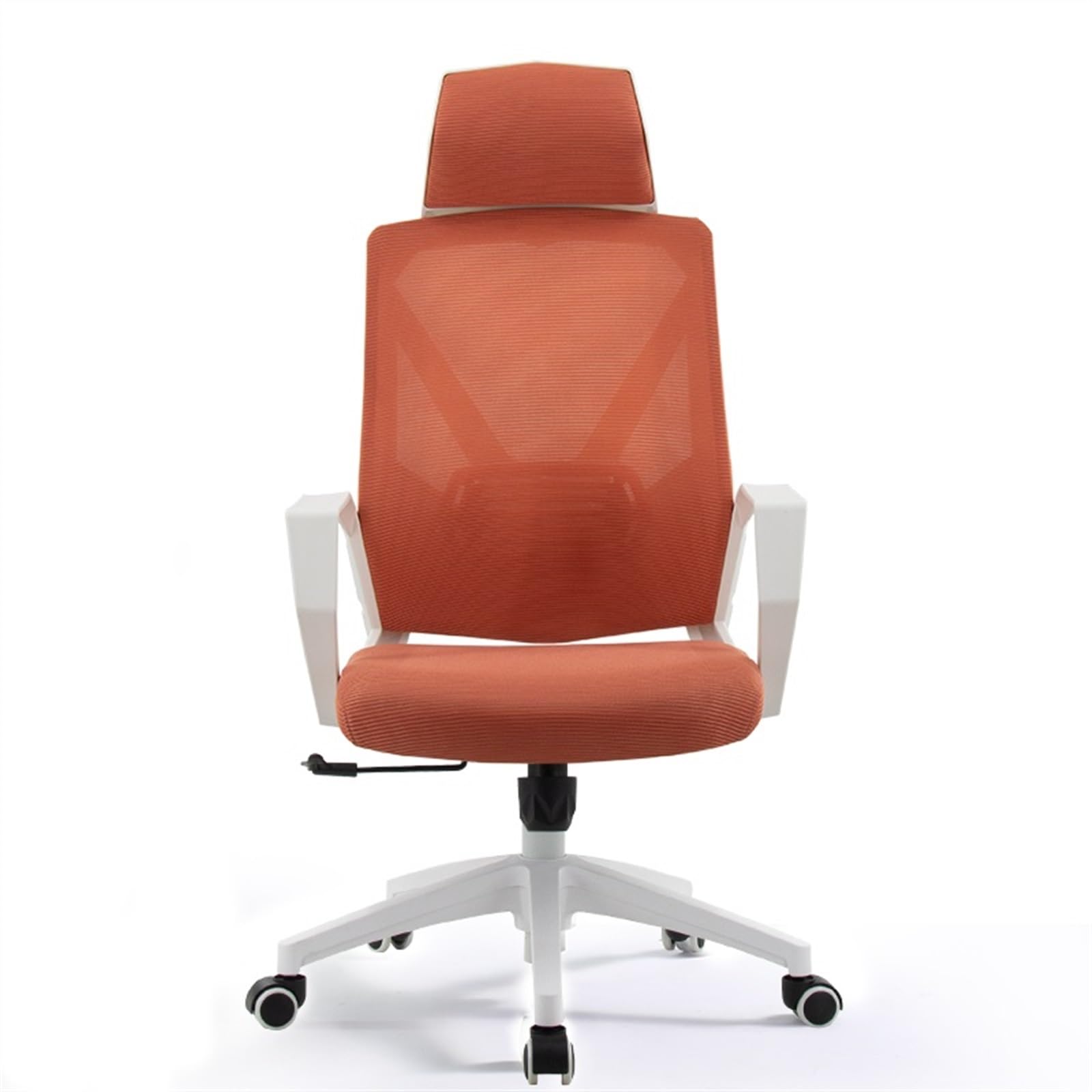 Bürostuhl Ergonomischer Bürostuhl, bequemer Heimdrehstuhl, Konferenzstuhl aus Netzgewebe mit hoher Rückenlehne, mit Kissen, Armlehnen und Rollen, ergonomischer Stuhl Schreibtischstuhl(Orange)