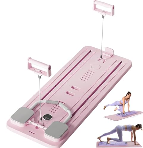 KJZQXYX Pilates Reformer Board-Set, multifunktionales Ab-Übungsbrett, Plankentrainer, automatischer Rückprall, Ab-Rollerbrett, faltbares Bauchbrett (2)