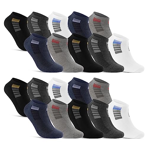 8 | 12 | 20 Paar Sneaker Socken Herren Mehrfarbig Baumwolle 16735 (20 Paar 47-50)