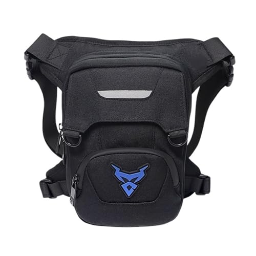 Motorrad Beintasche Motorrad Drop Taille Bein Tasche Oberschenkel Gürtel Hüfte Bu wasserdichte Motorrad Reise Einstellbare männer Geldbörse Fanny Pack Taschen Motorrad Tasche Bein(Blue MC0129)