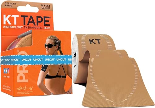 KT Tape Unisex-Erwachsene Pro Kinesiologie, synthetisch, therapeutisches Sport-Tape, 4,6 m, ungeschnittene Rolle, Beige, Stealth