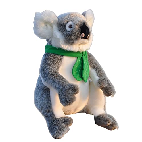 DANAIM Graues Blatt-Koala-Plüschtier, 39,9 cm, Weiche Koala-Stofftier-Simulation, Niedlicher Schwanzloser Bär, Wilde Tiere, Puppen, Geschenke for Kinder, Geburtstag, Weihnachten(30cm)