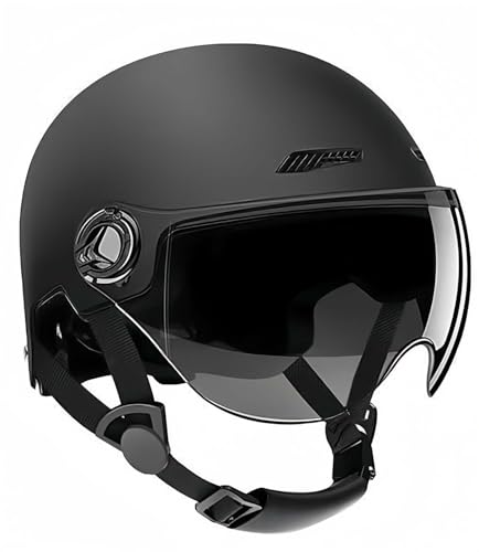 Offener Helm, Halber Motorradhelm Mit Visier, Cruiser-Schutz In ECE-Geprüftem Fall, Schützt Effektiv Die Verkehrssicherheit, Unisex B,52-60CM